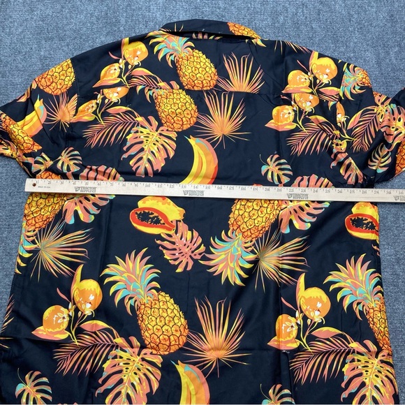 Southpole Hawaiian Shirt Mens 5XB Black Pineapple Banana Papaya Floral NWT - Picture 7 of 8